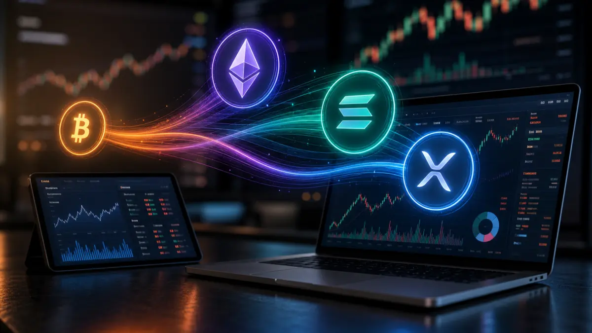 Digitale Liquiditätsströme zwischen Bitcoin und großen Altcoin-Symbolen